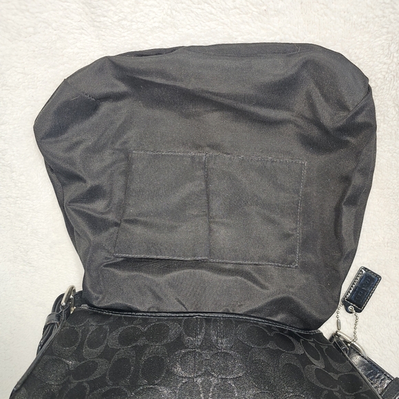 Coach Studded Lurex Black Signature Flap Duffle Crossbody Bag - Picture 8 of 14